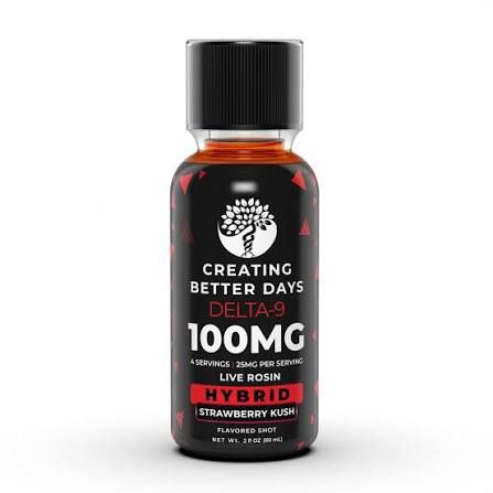 100MG THC Live Rosin Shots (Hybrid) Strawberry Kush 2oz