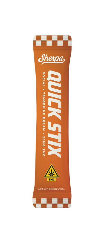 SOCIAL THC Quick Stix 25MG + Vit C &amp; Vit D 1-ct /Tangerine