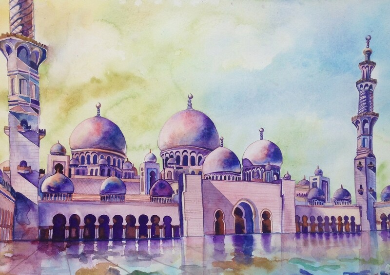 "Skeikh Zayed Grande Mosque - Purple Edition" Fine Art Print