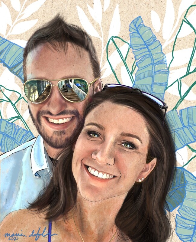 Commissioned Digital Portrait (Up to 2 people) - 11 x 14" PLUS DIGITAL RIGHTS