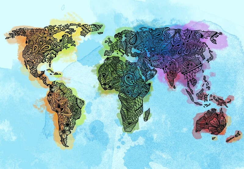 "Watercolor World Map" Fine Art Print "Watercolor World Map" Fine Art Print