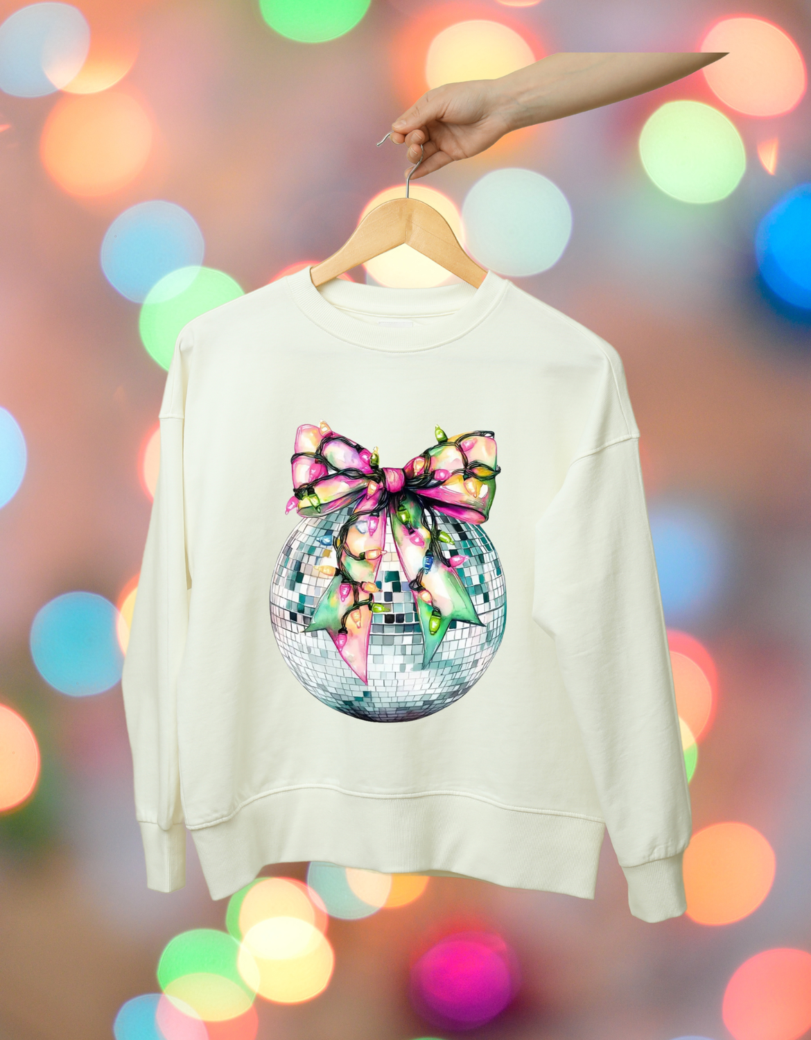 Disco Ornament with Lights Crewneck
