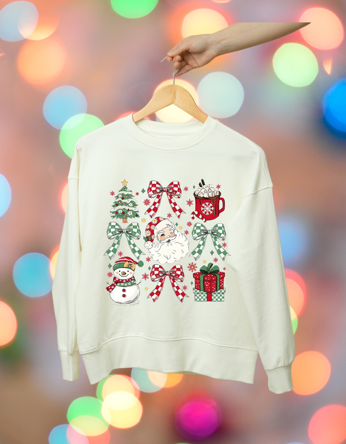 Checkered Christmas Favorites Crewneck