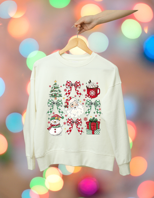 Checkered Christmas Favorites Crewneck