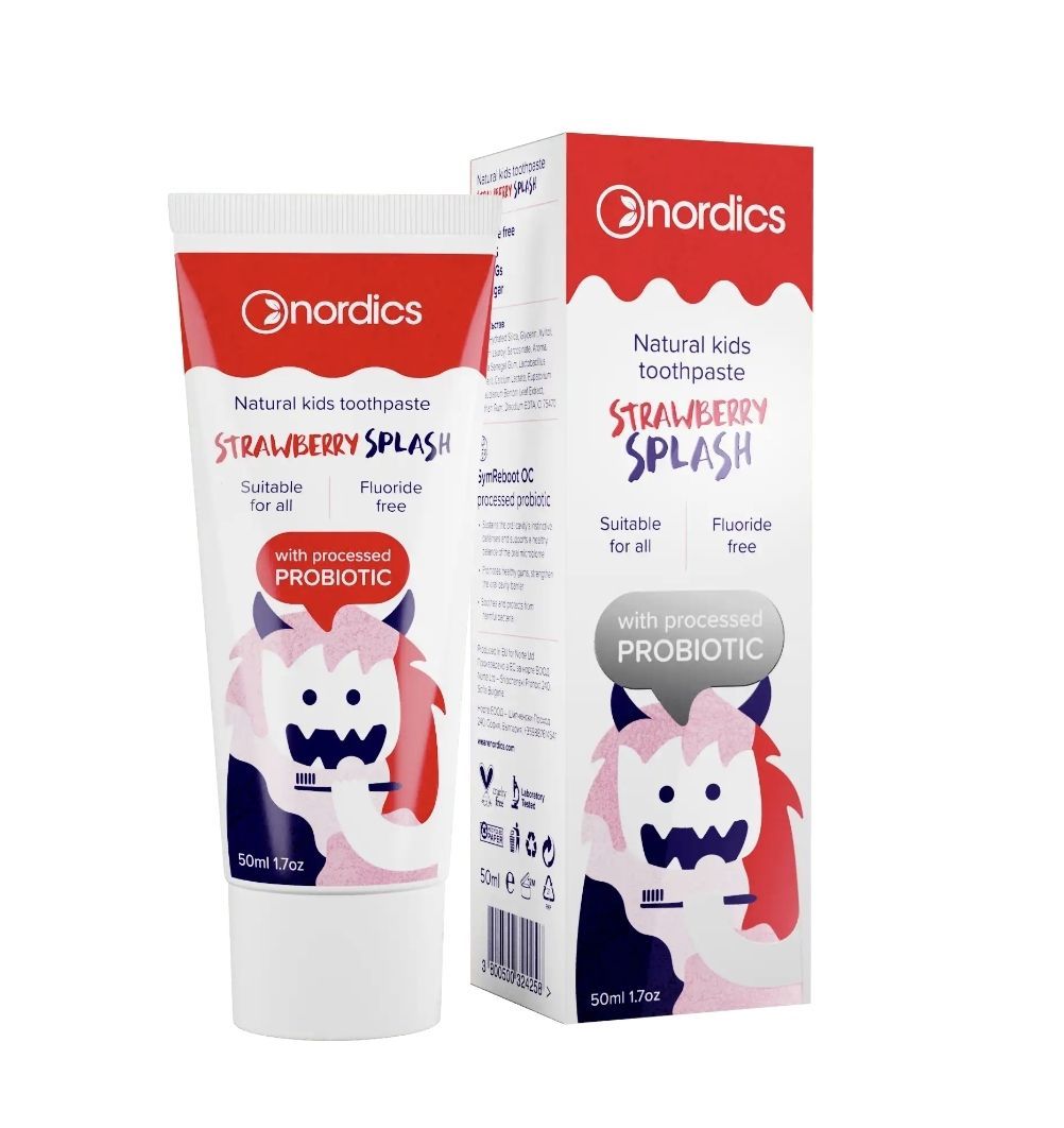 Nordics Kids Toothpaste Strawberry Splash Probiotic 兒童益生菌草莓牙膏 50ml