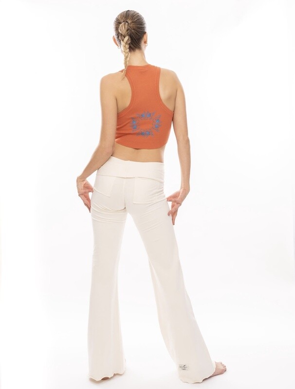 Cream Flare Pants