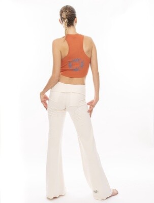 Cream Flare Pants
