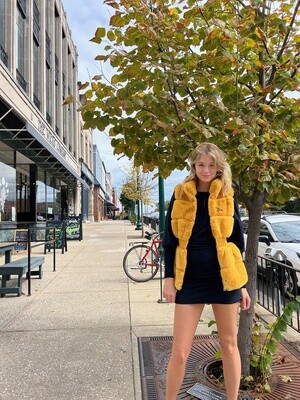 Yellow Fur Vest