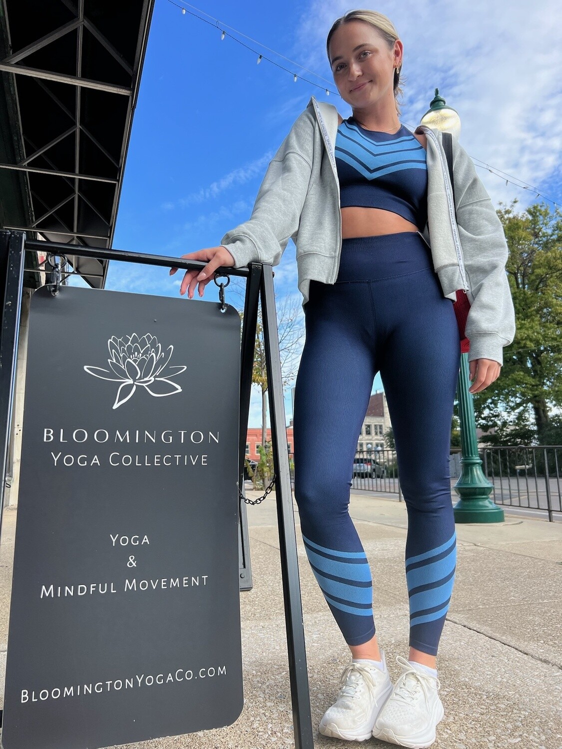 Love Sculpt Leggings - Midnight Blue Stripe