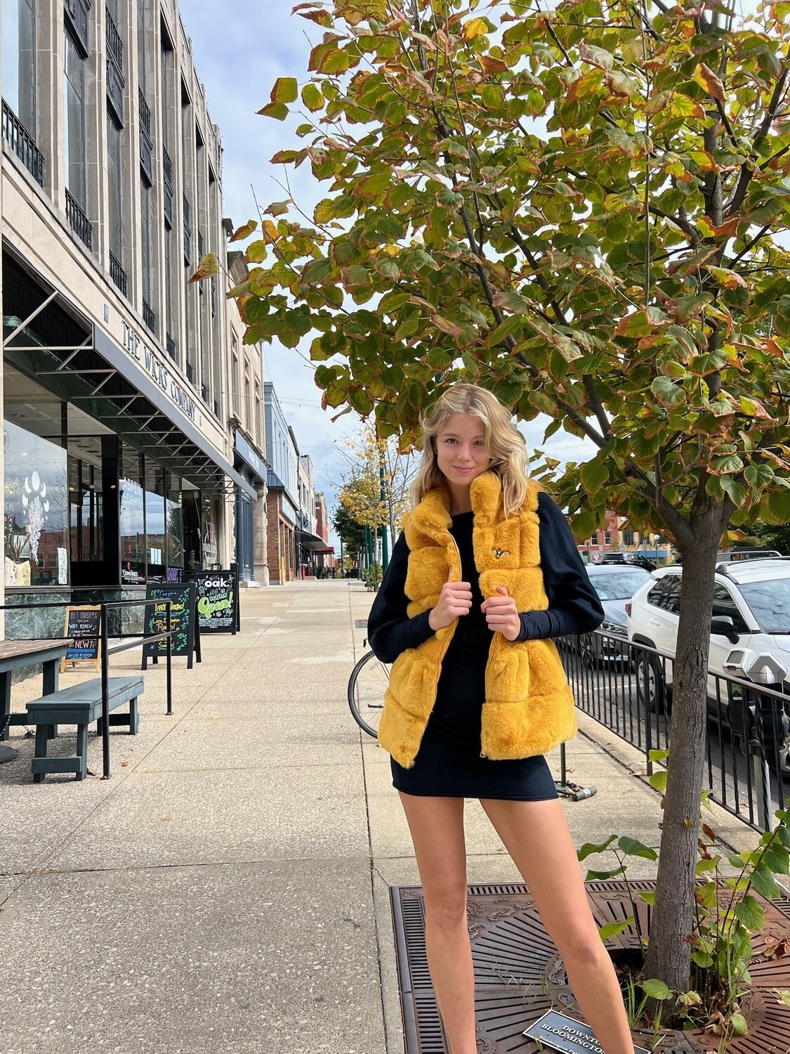 Yellow Fur Vest