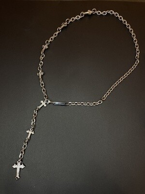 Silver Extruded Cross Chain