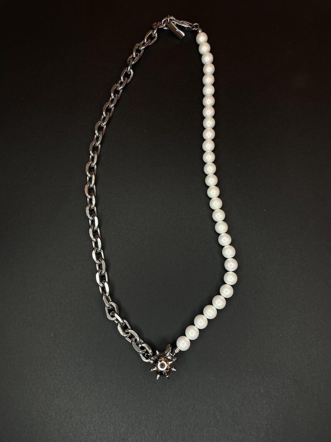Spike Ball Pearl Necklace