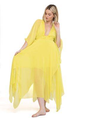 Yellow Bejeweled Dress