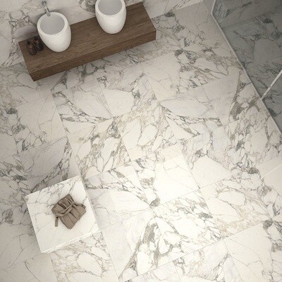 Carrara White Porcelain Tiles