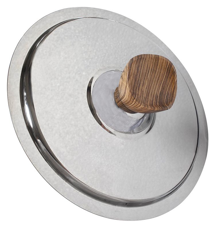 Couvercle inox FAMILLE + poignée bois