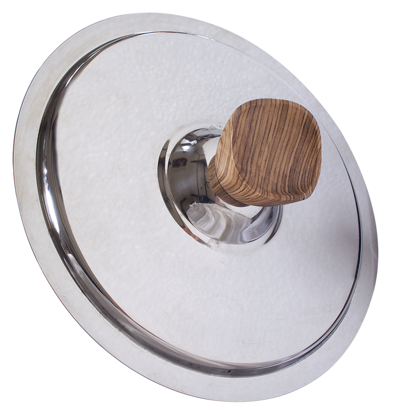 Couvercle inox COUPLE + poignée bois