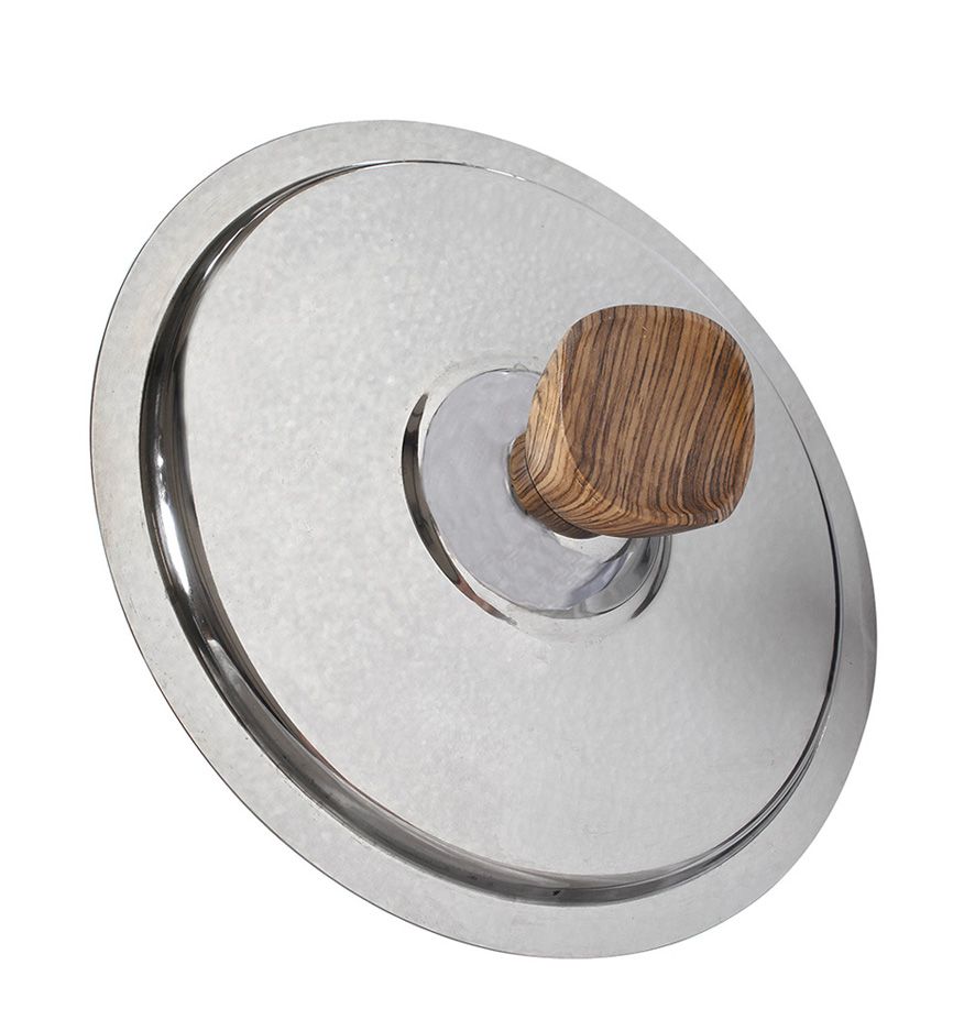 Couvercle inox COUPLE + poingnée bois