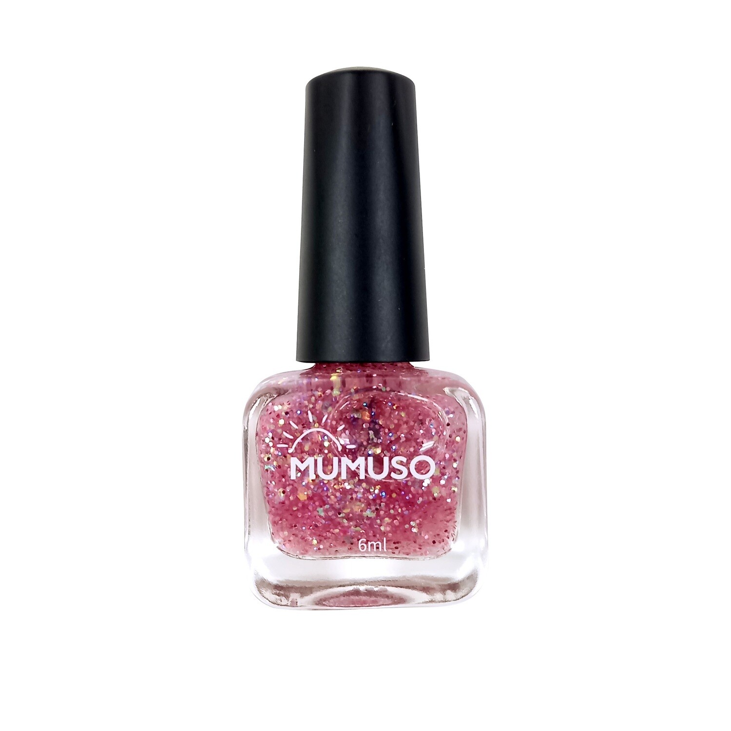 NAIL POLISH WITH SEQUINS (PINK/SQUARE BOTTLE)