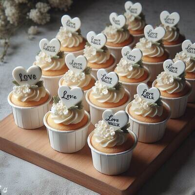 12 Piece Vanilla love cakes