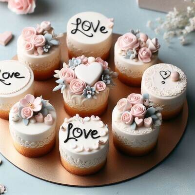 8 Piece Assorted love cakes