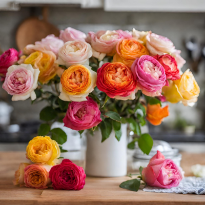 colorful garden roses
