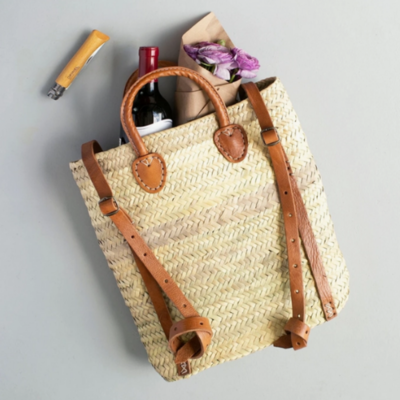French market backpack - woven backpack