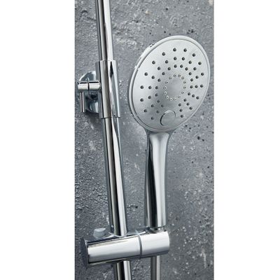 Messi Round Cool Touch Exposed Rigid Riser Shower in Chrome