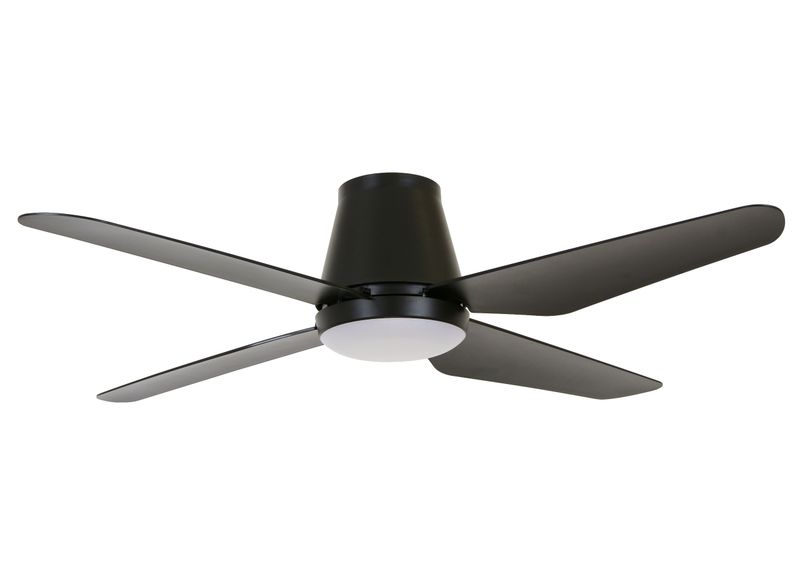 ARIA Ø122cm Black flush ceiling fan with light integrated and remote control
