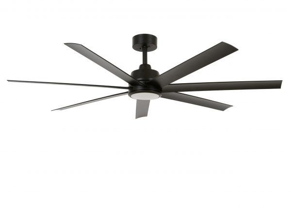 ATLANTA Ø142cm outdoor ceiling fan Black with light integrated and remote control