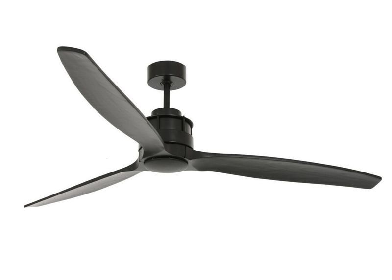 AKMANI Ø152cm Black/Black Solid Wood ceiling fan with remote control