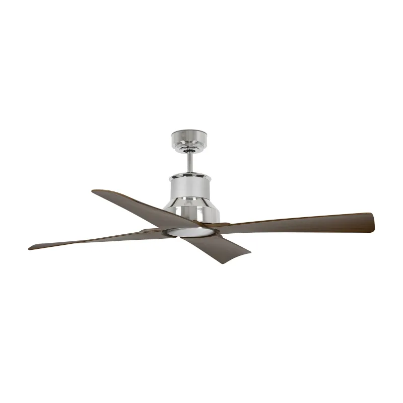 WINCHE Ø127cm Chrome/Brown ceiling fan with remote control