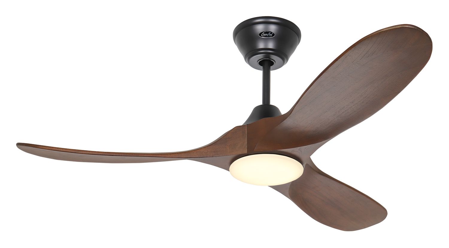 ECO GENUINO-L Ø122cm Matt Black/Walnut Solid Wood ceiling fan with light integrated and remote control