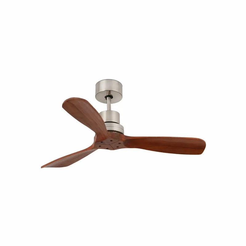 LANTAU S Ø107cm Satin Nickel/Dark Walnut Solid Wood ceiling fan with remote control