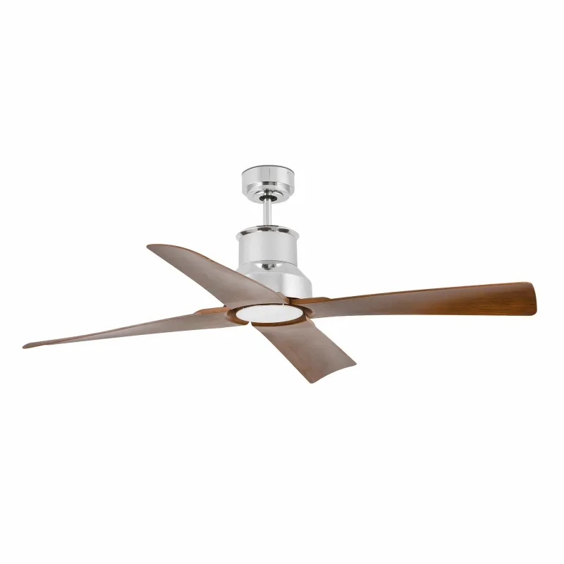 WINCHE Ø127cm Chrome/Brown ceiling fan with light integrated and remote control