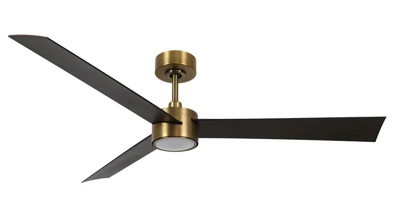 CLIMATE IV Ø132cm Antique Brass/Walnut ceiling fan with light integrated and remote control