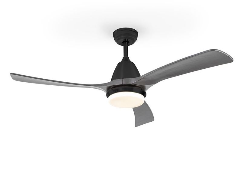 ASPAS Ø132cm Black/Grey Solid Wood ceiling fan with light integrated and remote control
