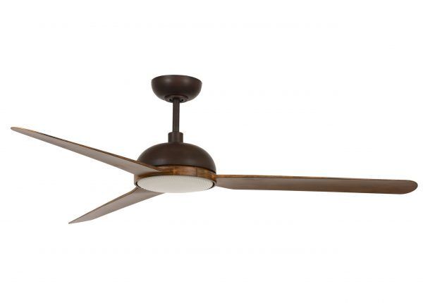 UNIONE Ø142cm Rubbed Bronze/Koa ceiling fan with light integrated and remote control