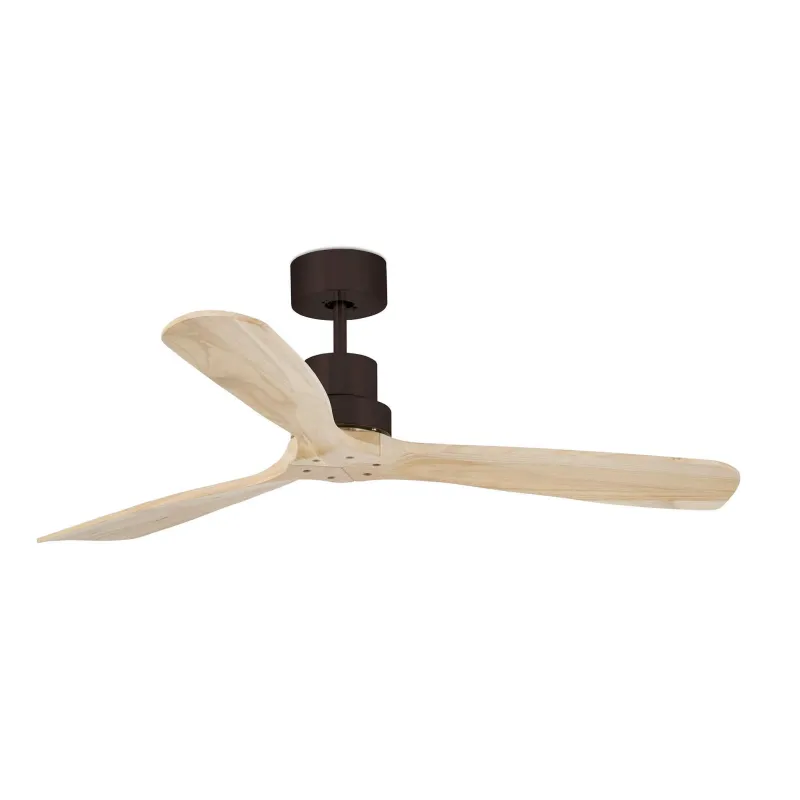 LANTAU L Ø132cm Dark Brown/Pine Solid Wood ceiling fan with remote control