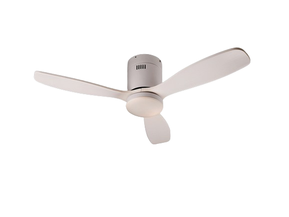 SIROCO MINI Ø107cm White/White Solid Wood flush ceiling fan with light integrated and remote control