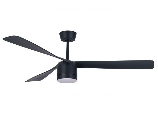PEREGRINE Ø142cm Black ceiling fan with light integrated and remote control