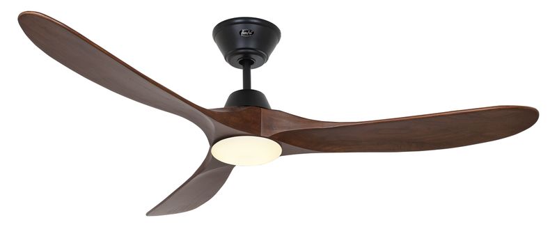 ECO GENUINO-L Ø152cm Matt Black/Walnut Solid Wood ceiling fan with light integrated and remote control