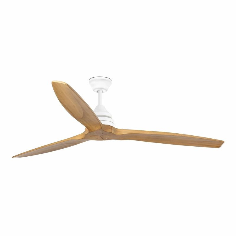 ALO Ø152cm Matt White/Pine Solid Wood ceiling fan with remote control