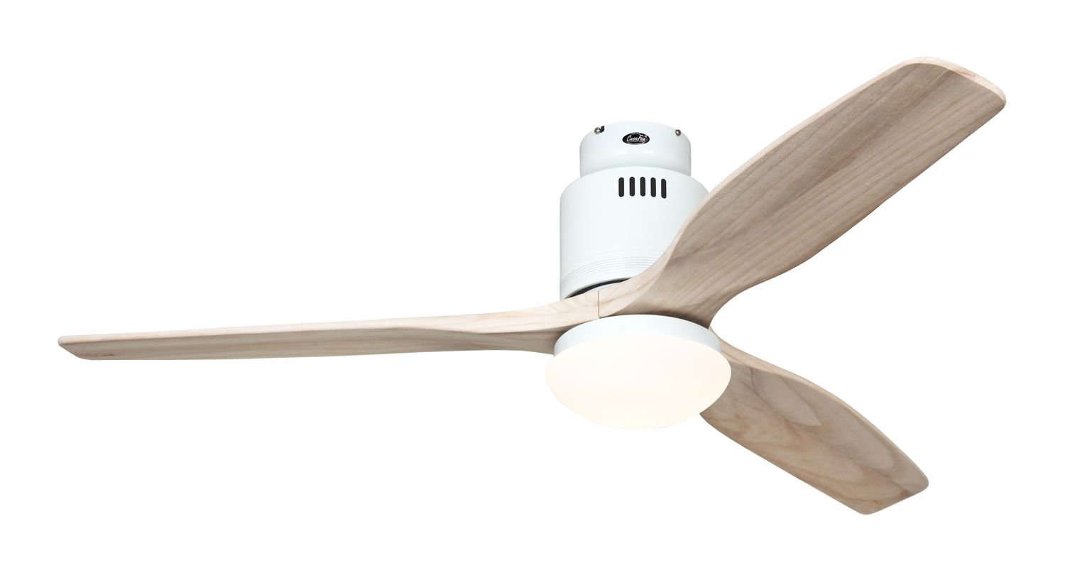 AERODYNAMIX ECO Ø132cm White/Natural Solid Wood ceiling fan with light integrated and remote control 