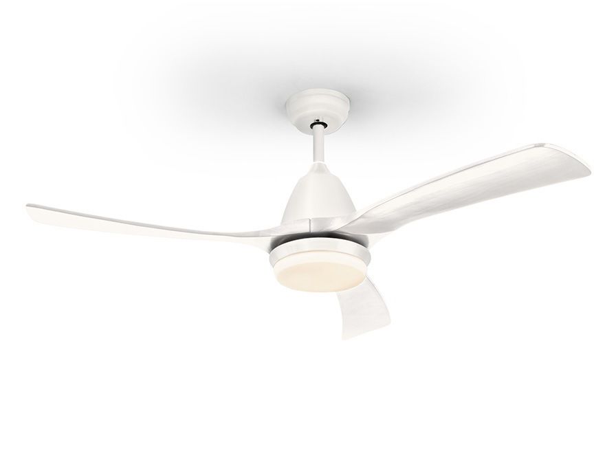 ASPAS Ø132cm White/White Solid Wood ceiling fan with light integrated and remote control