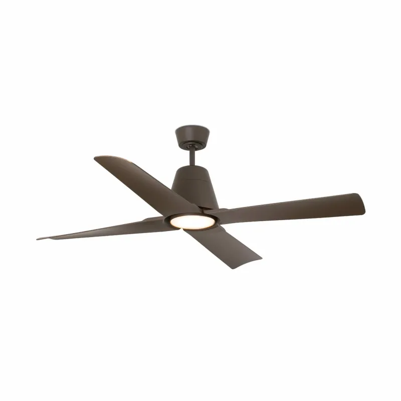 TYPHOON Ø130cm IP44 outdoor ceiling fan Brown with light integrated and remote control
