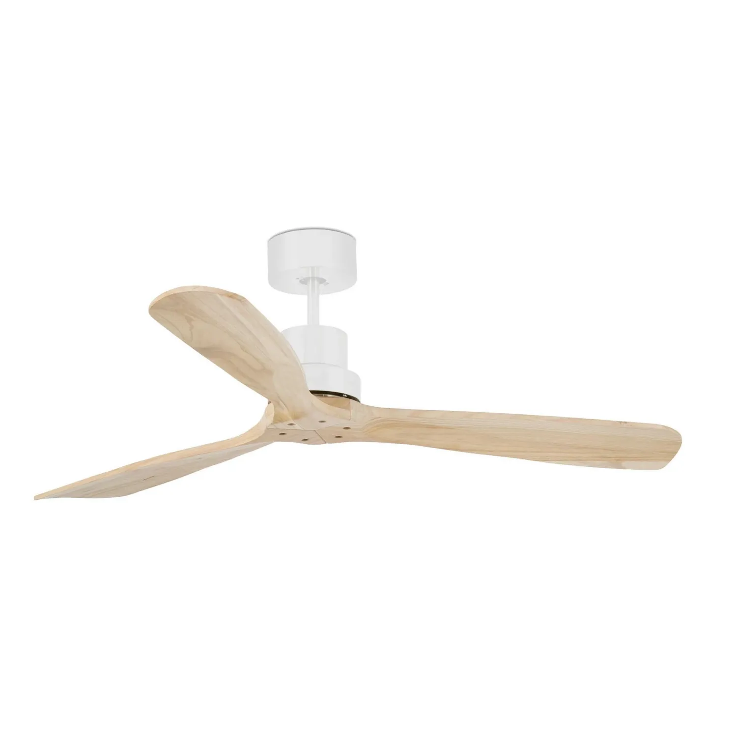 LANTAU L Ø132cm Matt White/Pine Solid Wood ceiling fan with remote control