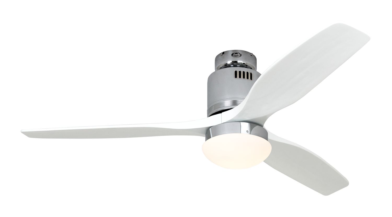 AERODYNAMIX ECO Ø132cm Polished Chrome/White Solid Wood ceiling fan with light integrated and remote control 