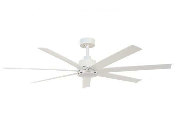 ATLANTA Ø142cm outdoor ceiling fan White with light integrated and remote control