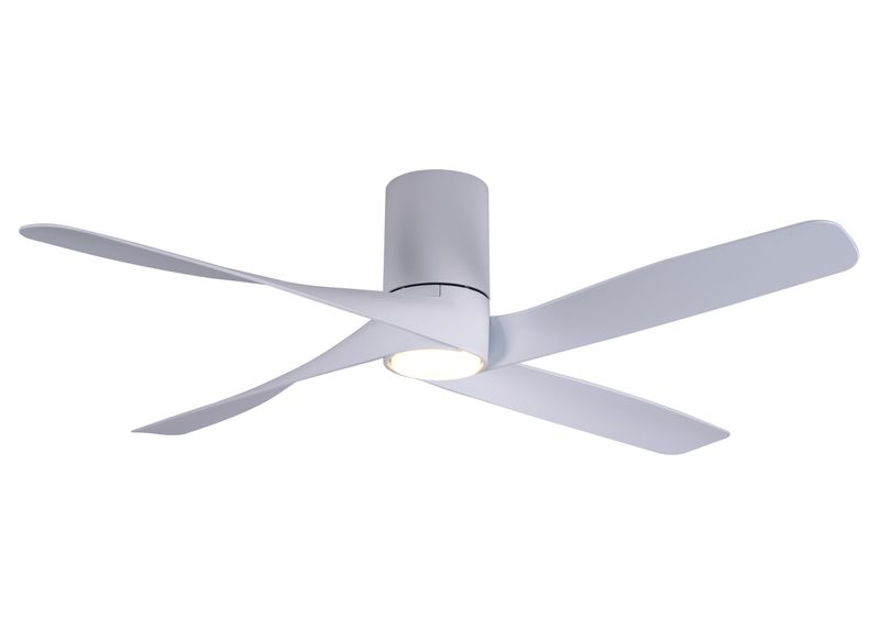 RIVIERA Ø132cm White flush ceiling fan with light integrated and remote control