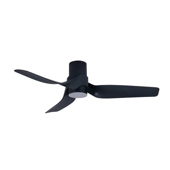 NAUTICA Ø132cm Black flush ceiling fan with light integrated and remote control